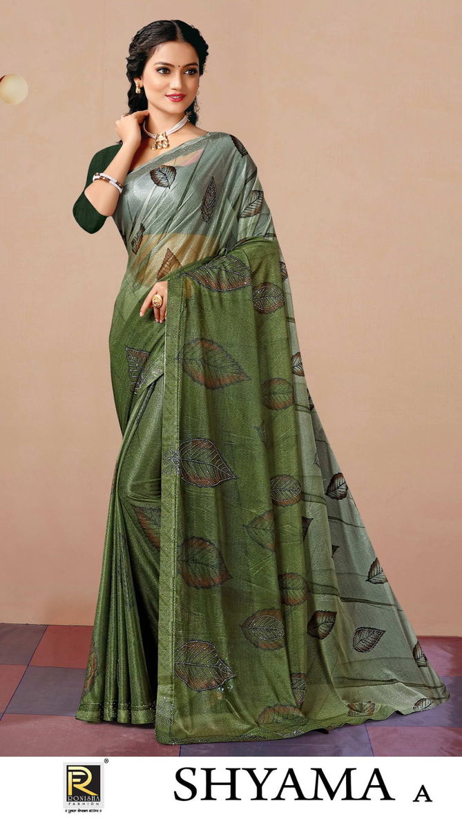 Ronisha Shyama Printed Party Wear Sarees Catalog
